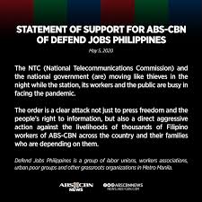 The latest tweets from @abscbnnews Abs Cbn News On Twitter The Ntc Moved Like Thieves In The Night When It Ordered Abs Cbn Corp To Go Off Air One Day After Its Franchise Expired In The Middle Of The