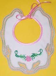 Advanced Embroidery Designs Laced Edged Baby Bib In The Hoop Ith