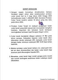 Panduan buat rakyat negeri johor yang telah membuat permohonan kad sihat johor. Ops Johor Cukai Tanah Johor Naik Mulai 1 Januari 2020 Facebook
