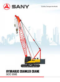 sany brand scc550e 55 tons crawler crane for construction