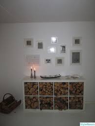 Storing Wood In An Ikea Expedit Kallax Shelf Dachboden Renovierung Aufbewahrung Wohnzimmer Holzaufbewahrung