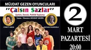 Türk tiyatrosunun emektarları müjdat gezen önderliğinde msm öğrencileriyle oyunlar sergilemektedirler. Mujdat Gezen Calsin Sazlar Oyunu Promiyeri Ile Izmit E Geliyor