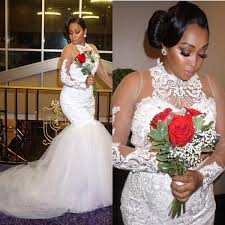 The absolute cleavage accentuates this. Plus Size Wedding Dresses With Lace Appliques Illusion Long Sleeves Wedding Gowns High Neck Beads Bohemia Bridal Dress African Style White Buy At The Price Of 172 99 In Dhgate Com Imall Com