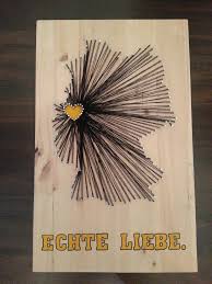 Fadenbild Echte Liebe Bvb Bvb Geschenk Geschenke Basteln Fadenbilder