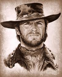 Vintage promotional photo of clint eastwood in the good, the bad and the ugly . Clint Portrait 2 Drawing By Andrew Read
