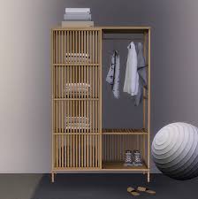 Sims 4 Cc Heurrs Ikea Nordkisa Open Wardrobe With Sliding Door Is Open Wardrobe Sliding Wardrobe Doors Wardrobe Door Designs