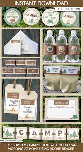 This a fun bedroom theme for boys and girls filled with lots of decorating options. Camping Party Printables Camping Birthday Party