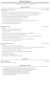 cinematographer resume sample mintresume