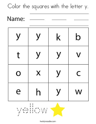 color the squares with the letter y coloring page twisty noodle