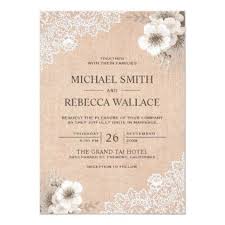Orange roses arranged with other floral elements wrapped in burlap and lace were used for table centerpieces. Rustic Country Burlap Lace Ivory Floral Wedding Invitation Zazzle Com Floral Wedding Invitations Floral Wedding Islamic Wedding Invitations