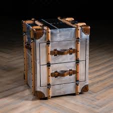 Crafted by artisans, each piece is unique. Two Drawers Aviator Style Aluminum Cover Trunk Side Table Buy Trunk Bedside Table Aviator Coffee Table Trunk Style Side Table Product On Alibaba Com