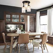 This ceiling light can be used for room, hallway or foyer lighting. Dllt Semi Flush Mount Ceiling Light Farmhouse Clear Glass Chandelier Ceiling Light Fixture With 3 Light For Dining Room Farmhouse Goals