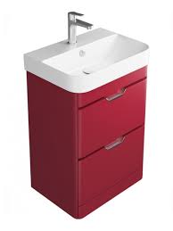 Bathroom vessel sink combo(red texture). Floor Standing Vanity Units Aquiana Red 48 Floor Standing Vanity Unit 2 Drawer