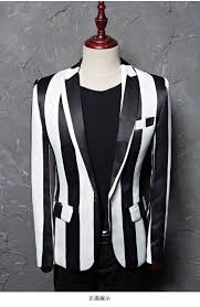 Black And White Striped Jacket Mens Black And White Zebra Stripped Blazer Coat Jacket For Men Casual Striped Blazer Blazer Designs Casual Suit Jacket