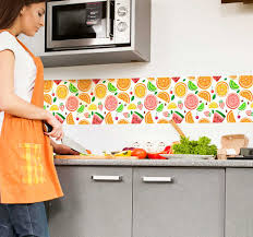 Vinilos de cenefas adhesivas para cocina. Vinilo Para Cocina Cenefa De Frutas Tenvinilo