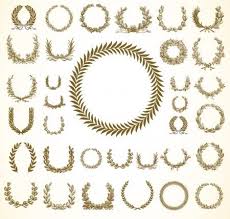 賞状などに使える高品位なオリーブ リース 月桂冠 イラスト素材 eps branch vector wreath clip art laurel wreath