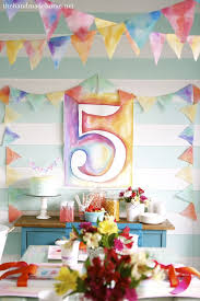 Handmade Simple Birthday Party Decorations At Home Watercolor Party Watercolor Party Watercolor Birthday Art Birthday