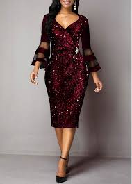 Rotita Com Usd 37 84 Bodycon Dress With Sleeves Straight Dress Midi Dress Party