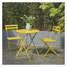Parc 2 Seat Yellow Metal Folding Bistro Table And Chairs Set Buy Now At Habitat Uk Patio Decor