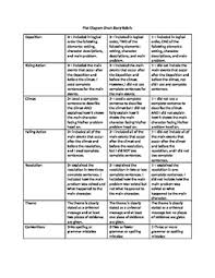 Element Of Literature Plot Diagram Short Story Rubric