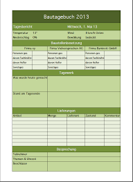 Mit pdf vorlage und vordrucken. Excel Vorlage Fur Ein Bautagebuch