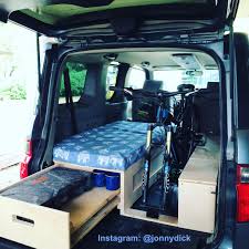 Honda Element Camper Mountain Bike Storage Camping Vanlife Custom Dyi Element Honda Mountainb Honda Element Camping Honda Element Camper Honda Element