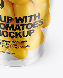 Download Plastic Cup With Yellow Tomatoes Mockup In Cup Bowl Mockups On Yellow Images Object Mockups PSD Mockup Templates