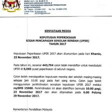 Dalam pada itu, jelas amin. Keputusan Upsr 2017