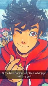 The Best Bubble Tea Place With My Girl Kai And Skylor If They Had A Snapchat I Did Not Draw This Ninjago Kai Lego Ninjago Ninjago Memes