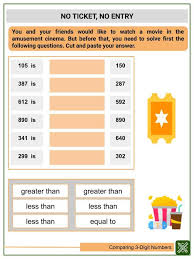 comparing 3 digit numbers 2nd grade math worksheets helping with math