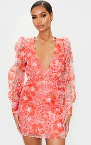 The pattern is suitable for an intermediate level. Red Floral Lace Puff Sleeve Bodycon Dress Prettylittlething Il