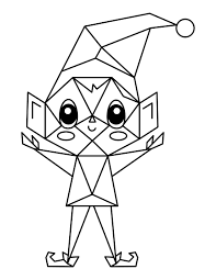 You could also print the image while using the print button above the image. Printable Geometric Christmas Elf Coloring Page