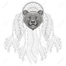 You can be not sure what a present to choose. Hand Drawn Dreamcatcher With Bear Head For Adult Coloring Pages Royalty Free Cliparts Vectors And Stock Illustration Image 57081165