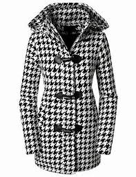 Black And White Houndstooth Coat Women S The Vogue Fashion Double Breasted Pea Coat Jacket Clothes Fashion Coat