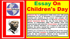 Pandit jawaharlal nehru was born on 14th november 1889 in allahabad city of uttar pradesh in india. Essay On Children S Day In English Children S Day Essay In English 250 Words Youtube