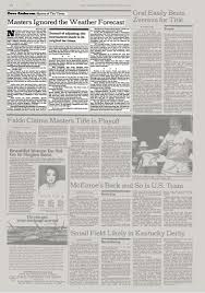 Maybe you would like to learn more about one of these? Sports Of The Times Masters Ignored The Weather Forecast The New York Times