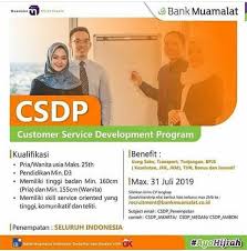 Thank you for your support towards bank muamalat malaysia berhad. Customer Service Depelopment Program Bank Muamalat Wulan Purnama Sari Di Serang Serang Kota 15 Jul 2019 Loker Atmago Warga Bantu Warga