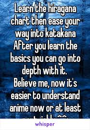 Learn The Hiragana Chart Then Ease Your Way Into Katakana
