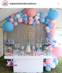 Gender Reveal Dessert Table And Decor Gender Reveal Party Decorations Reveal Party Decoration Gender Reveal Balloons
