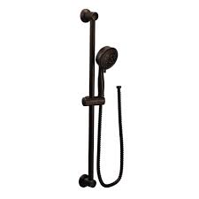 Moen 4 Spray Eco Performance Handheld Hand Shower With Slide Bar In Oil Rubbed Bronze 3667eporb The Home Depot Hand Held Shower Oil Rubbed Bronze Handheld Shower Head