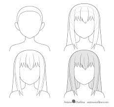 Now depict the bangs with a large number of long and slightly curved lines. How To Draw Anime And Manga Hair Female Animeoutline