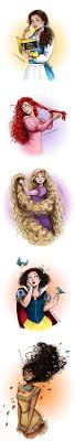 Disney Princesses With Curly Hair Disney Girls With Curls Belle Beauty And The Beast Ariel The Little Merma Dessins Disney Disney Dessins Animes Disney