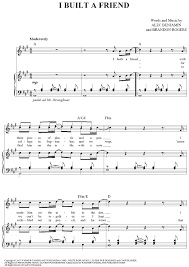 I Built A Friend Piano Notes Songs Ukulele Songs Sheet Music