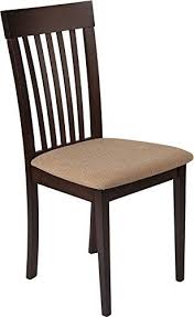 2 Pack Contemporary Design Dining Chair With Espresso Wood Finish Brown Fabric Dining Chairs Dining Chairs For Sale Wooden Dining Chairs