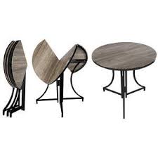 Spacemaster Space Saving Round Bistro Folding Table Brown Black In 2020 Round Folding Table Space Saving Kitchen Table Foldable Dining Table