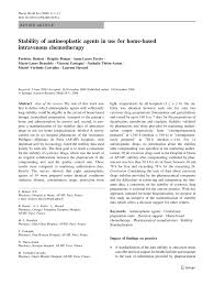 Pdf Stability Of Antineoplastic Agents In Use For Home