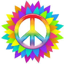 Rainbow Peace Flower Points Peace Sign Art Peace Love Happiness Peace