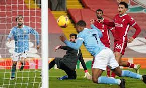 A first liverpool goal in almost two months from raheem sterling helped settle monday's premier league encounter against newcastle united. Manchester City Hammer Sorry Liverpool At Anfield After Alisson Errors Premier League The Guardian