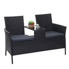 Rite season kcw928mu sitzbank mit tisch grande. Poly Rattan Sitzbank Mit Tisch Hwc E24 Gartenbank Sitzgruppe Gartensofa 132cm Schwarz Kissen Dunkelgrau