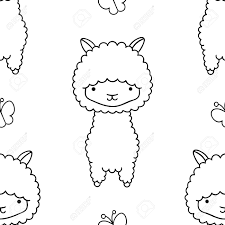 Trace and color cute kawaii pineapple. Simple Seamless Pattern Black And White Cute Kawaii Hand Drawn Royalty Free Cliparts Vectors And Stock Illustration Image 143573949